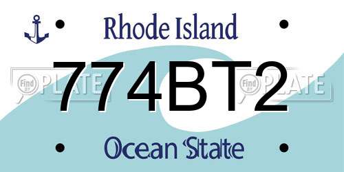 774BT2 Rhode Island License Plate