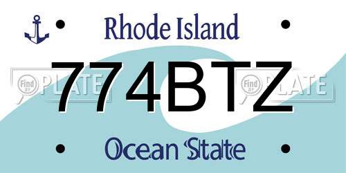 774BTZ Rhode Island License Plate