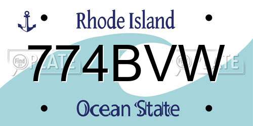 774BVW Rhode Island License Plate