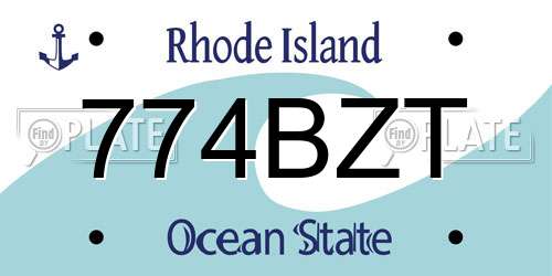 774BZT Rhode Island License Plate