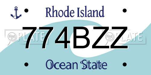 774BZZ Rhode Island License Plate