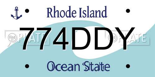 774DDY Rhode Island License Plate