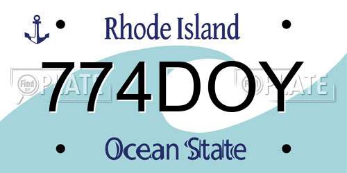 774DOY Rhode Island License Plate