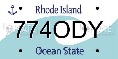 774ODY Rhode Island License Plate