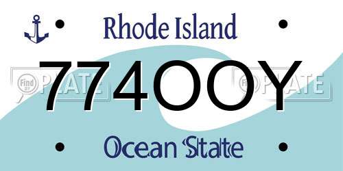 774OOY Rhode Island License Plate