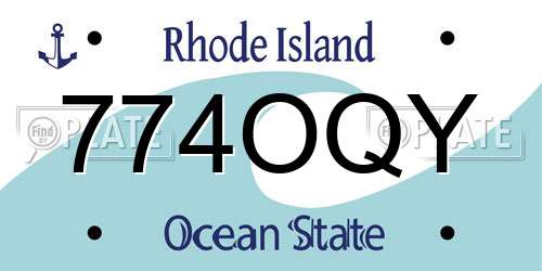 774OQY Rhode Island License Plate