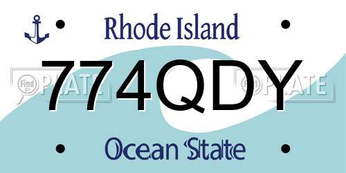 774QDY Rhode Island License Plate