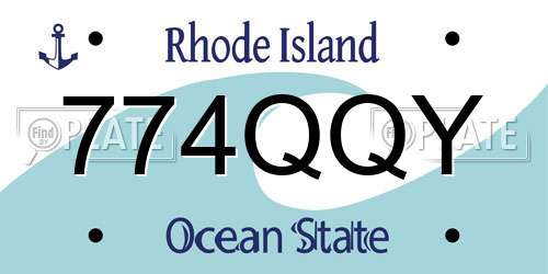 774QQY Rhode Island License Plate