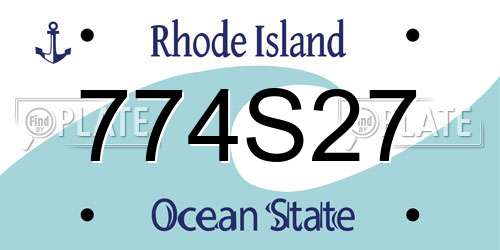 774S27 Rhode Island License Plate