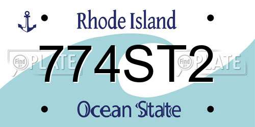 774ST2 Rhode Island License Plate