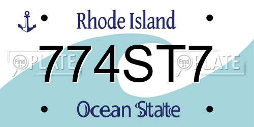 774ST7 Rhode Island License Plate