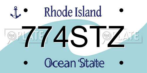 774STZ Rhode Island License Plate