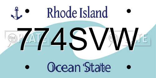 774SVW Rhode Island License Plate