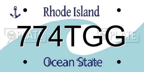 774TGG Rhode Island License Plate