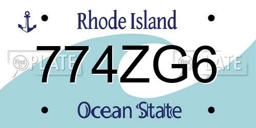 774ZG6 Rhode Island License Plate