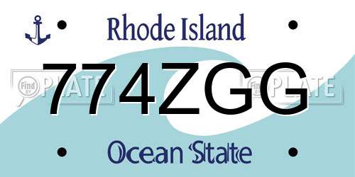 774ZGG Rhode Island License Plate