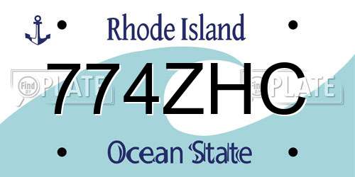 774ZHC Rhode Island License Plate