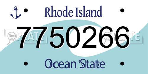 7750266 Rhode Island License Plate