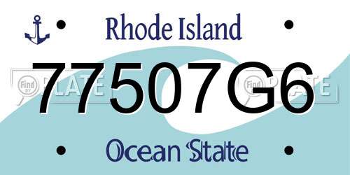 77507G6 Rhode Island License Plate