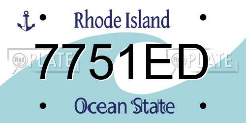 7751ED Rhode Island License Plate