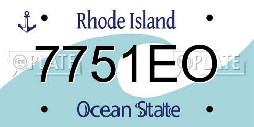 7751EO Rhode Island License Plate