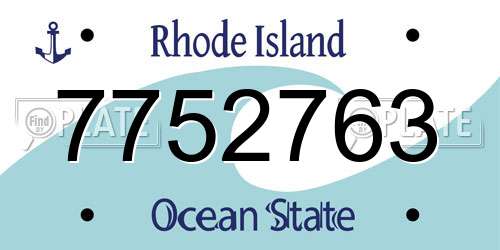 7752763 Rhode Island License Plate