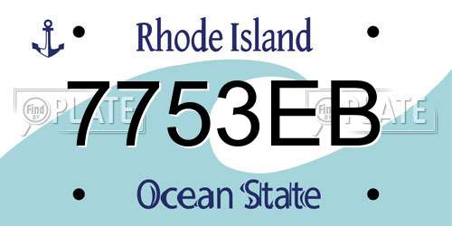 7753EB Rhode Island License Plate
