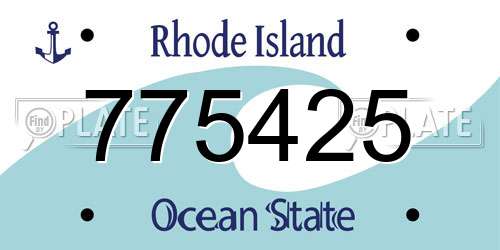 775425 Rhode Island License Plate