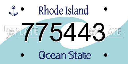 775443 Rhode Island License Plate