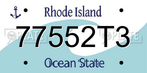 77552T3 Rhode Island License Plate