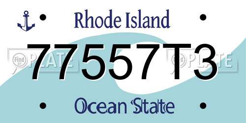 77557T3 Rhode Island License Plate