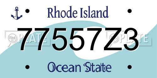 77557Z3 Rhode Island License Plate