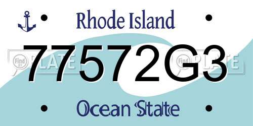 77572G3 Rhode Island License Plate