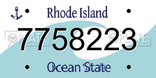 7758223 Rhode Island License Plate