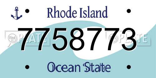 7758773 Rhode Island License Plate