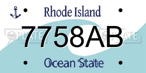 7758AB Rhode Island License Plate
