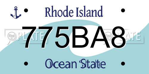 775BA8 Rhode Island License Plate