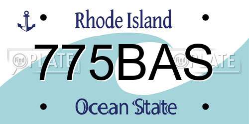 775BAS Rhode Island License Plate