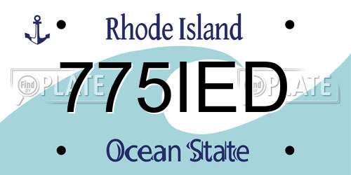 775IED Rhode Island License Plate