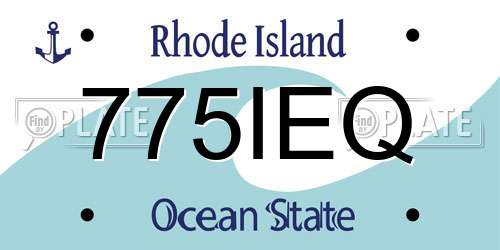 775IEQ Rhode Island License Plate