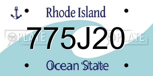 775J20 Rhode Island License Plate