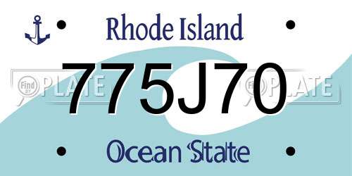 775J70 Rhode Island License Plate