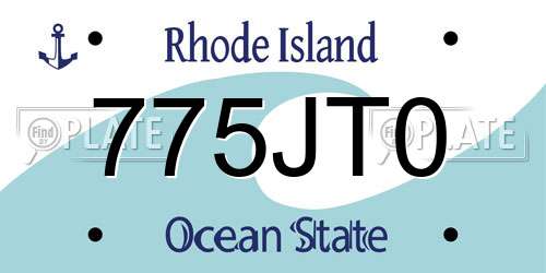 775JT0 Rhode Island License Plate