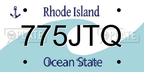 775JTQ Rhode Island License Plate