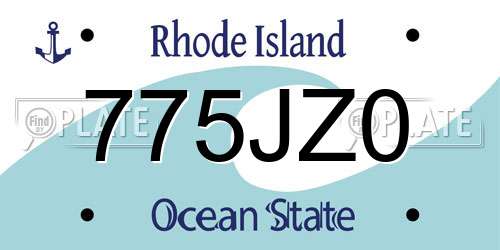 775JZ0 Rhode Island License Plate