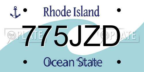 775JZD Rhode Island License Plate