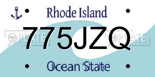 775JZQ Rhode Island License Plate