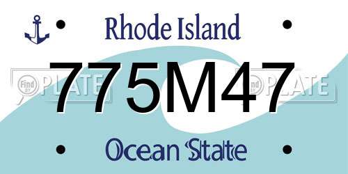 775M47 Rhode Island License Plate