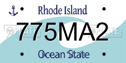 775MA2 Rhode Island License Plate