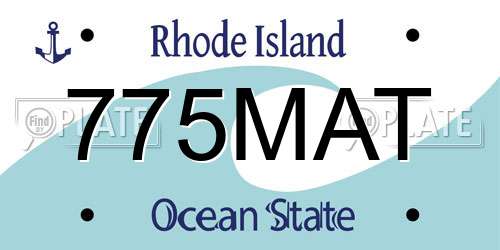 775MAT Rhode Island License Plate